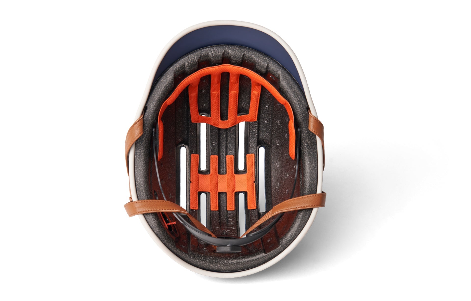 Cycle Helmet Blue and Grey with a Black and Orange Interior