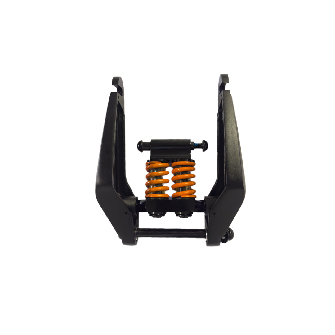 Black and Orange Suspension Coilover Fork of Performance Bicycle Rack