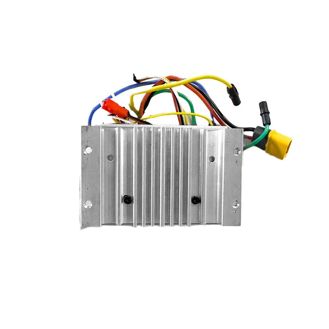 Metallic silver heating apparatus with multiple colored wires attached isolated on white background