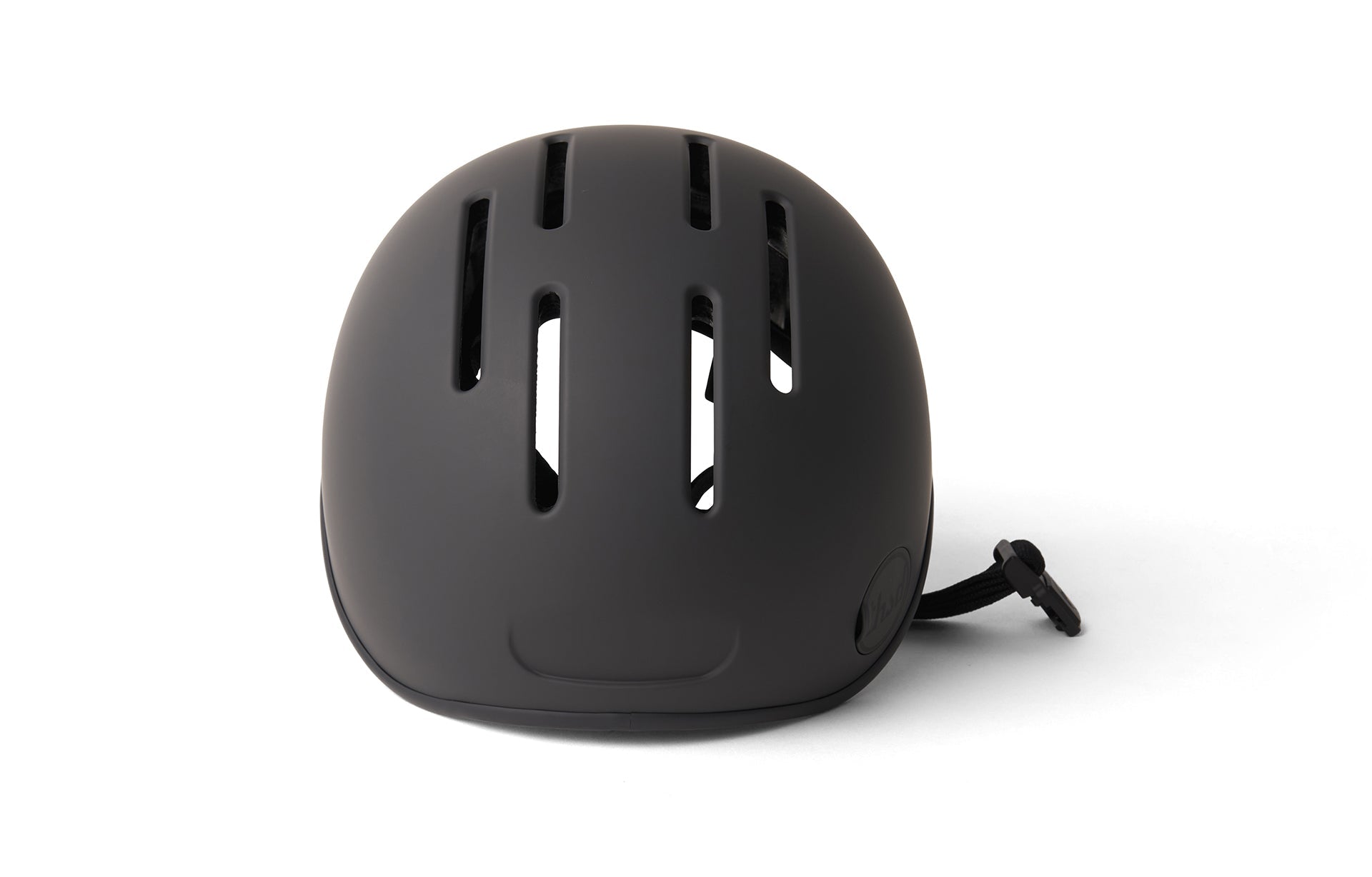 Black Urban helmet with breathable vents on white background