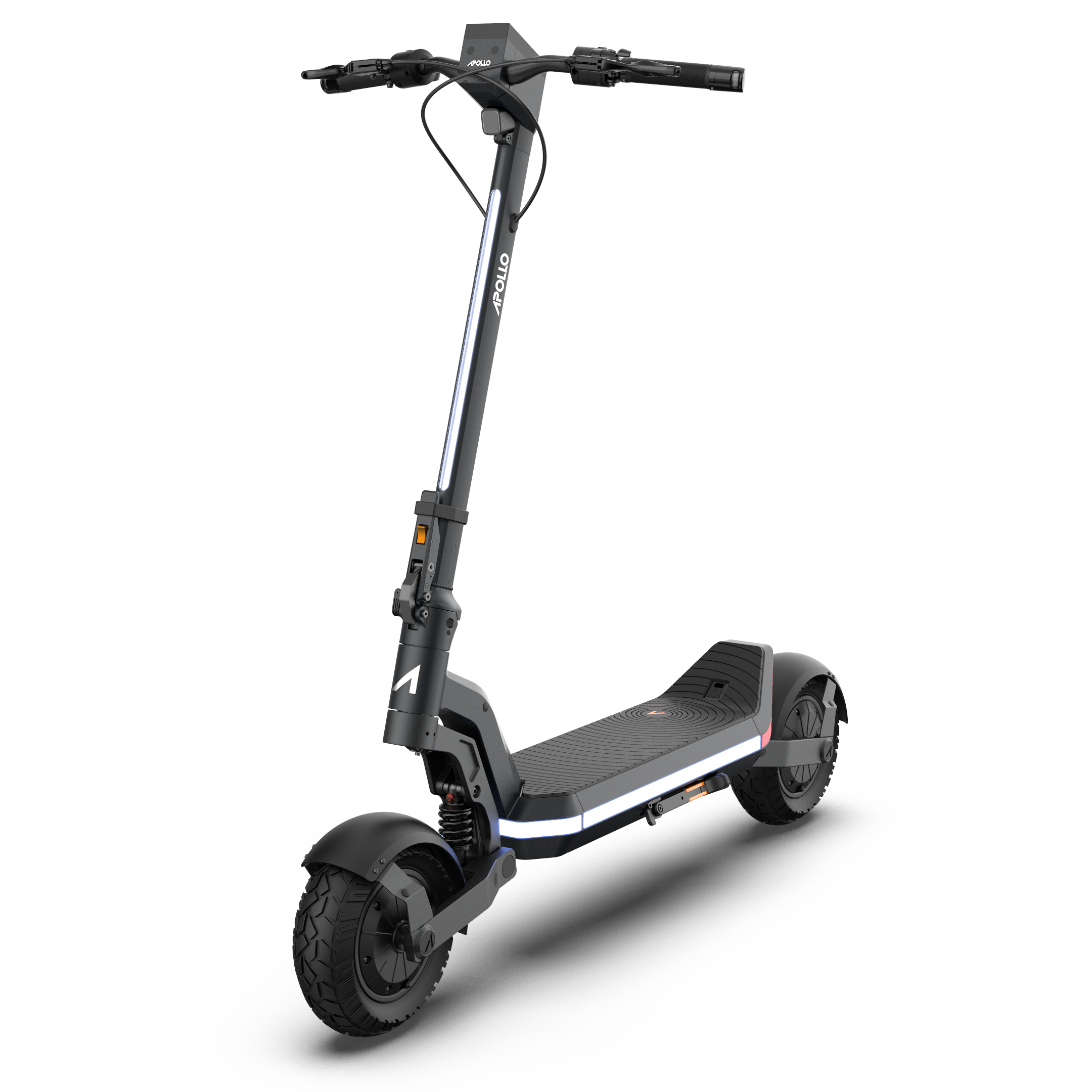 APOLLO electric scooter black color high view isolated on white background