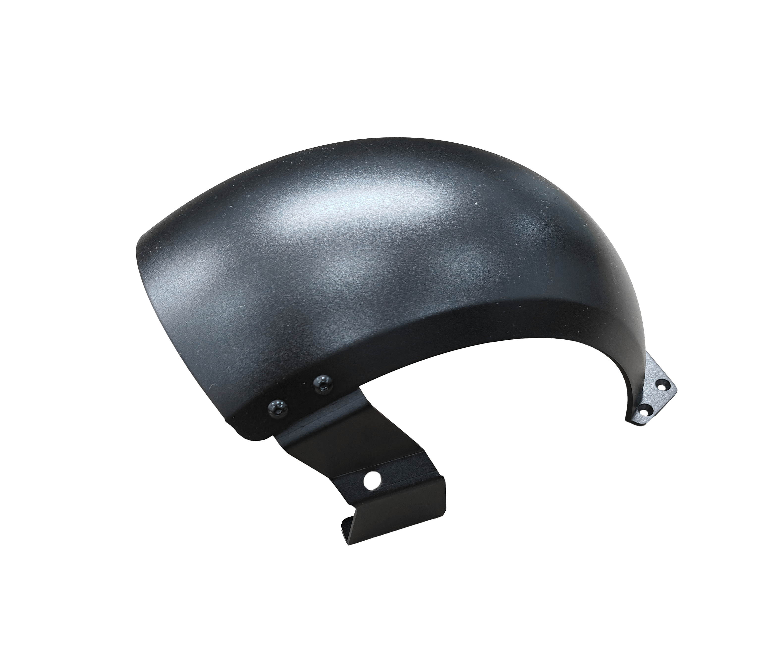 Closeup of a black motorcycle head guard from K&N with an interior lining and chin bar
