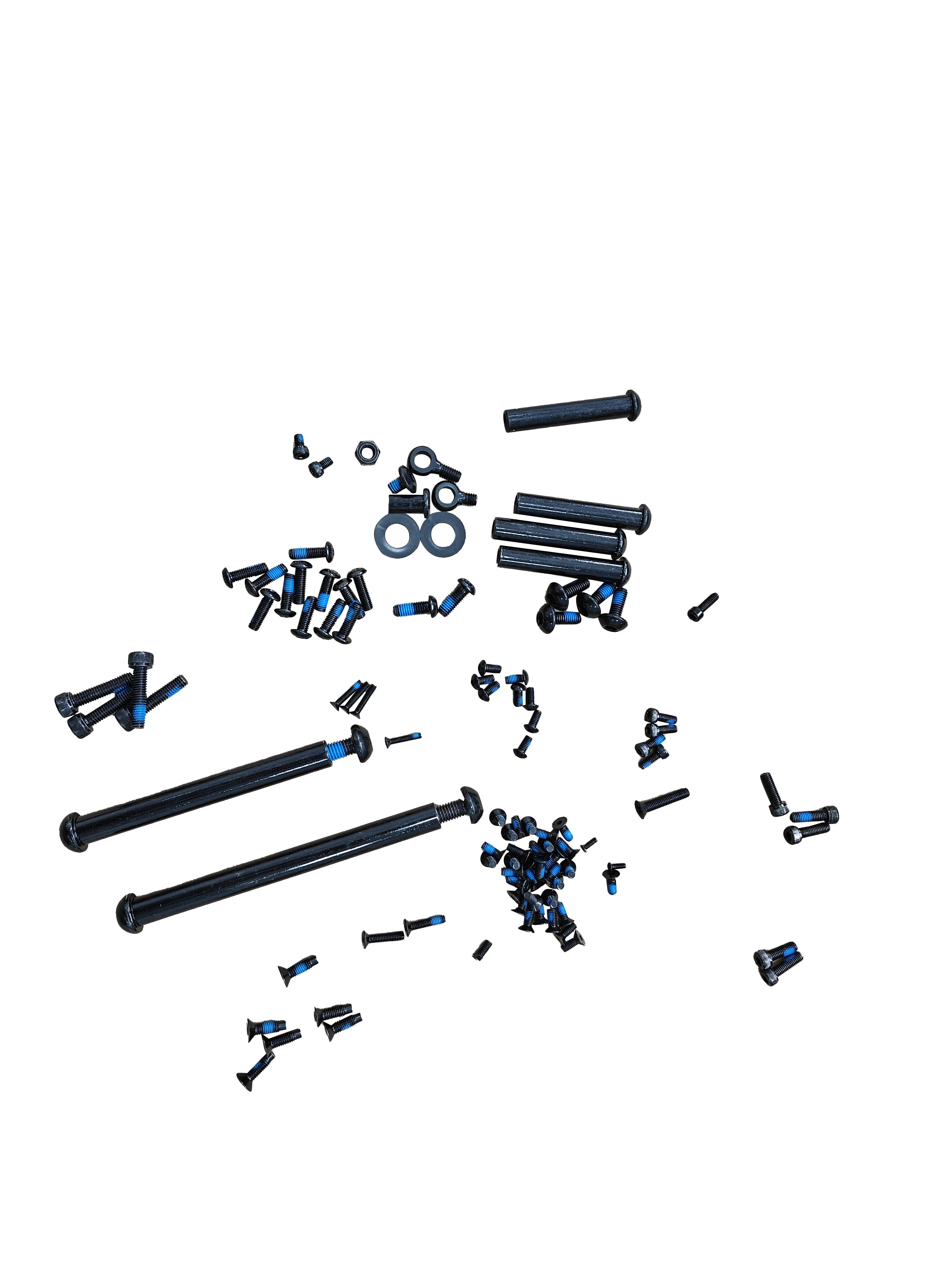 bicycle handlebar mounting kit black scatter pieces with screws nuts and shifter components