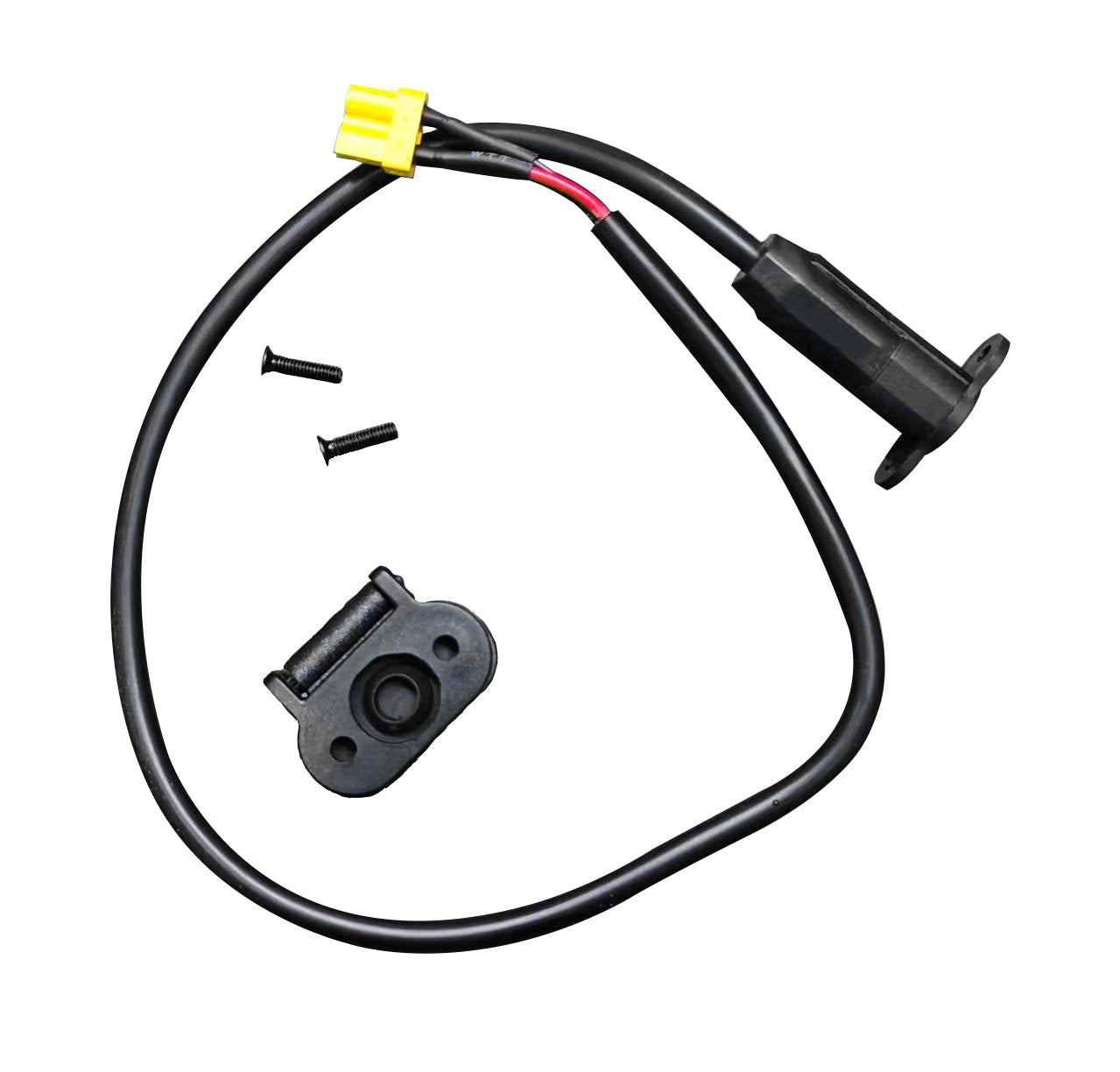 An electronic wire kit with bolts and connectors displayed on a white background.