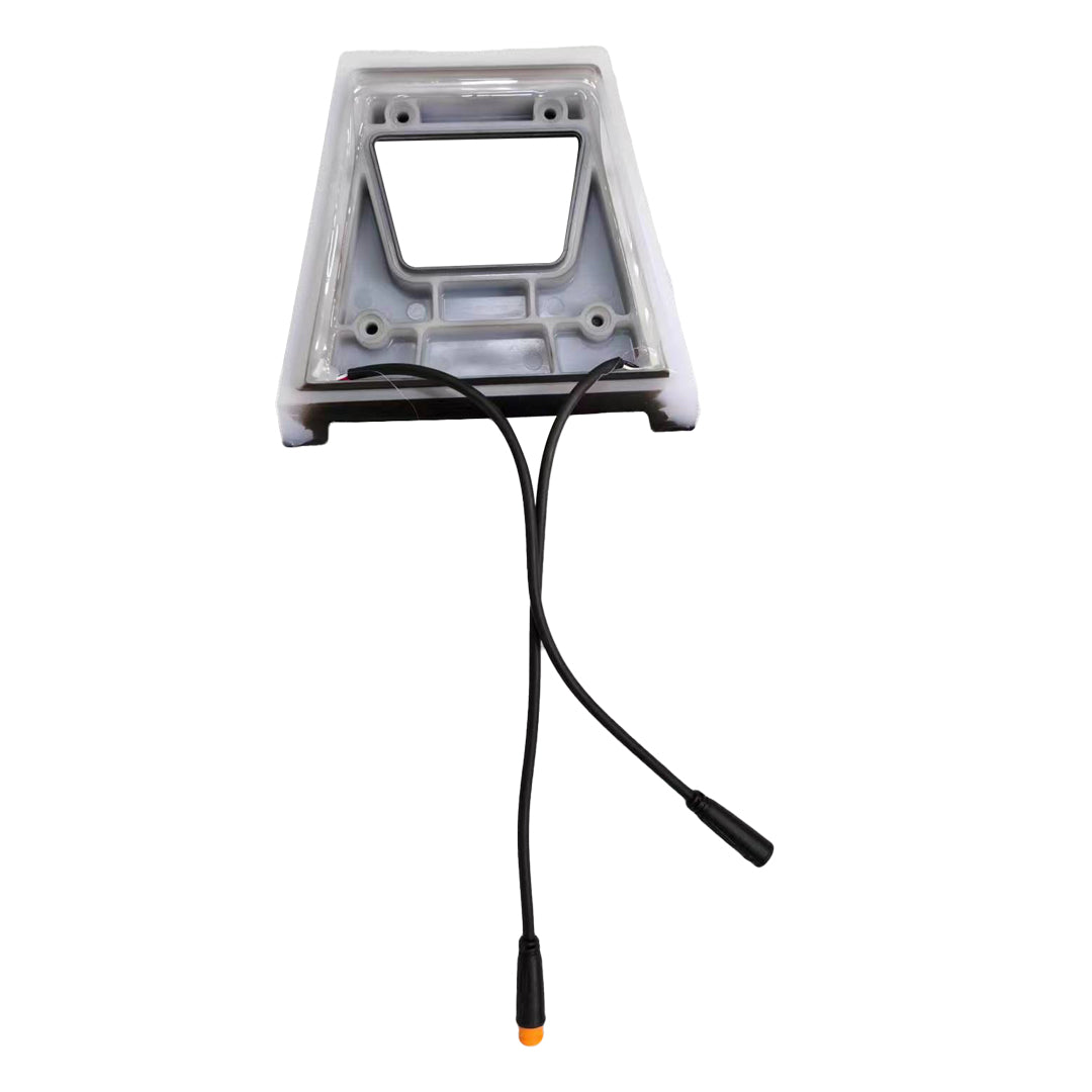 Plastic tray with 2 black cables for E-cigarette with 2 holes against a white background