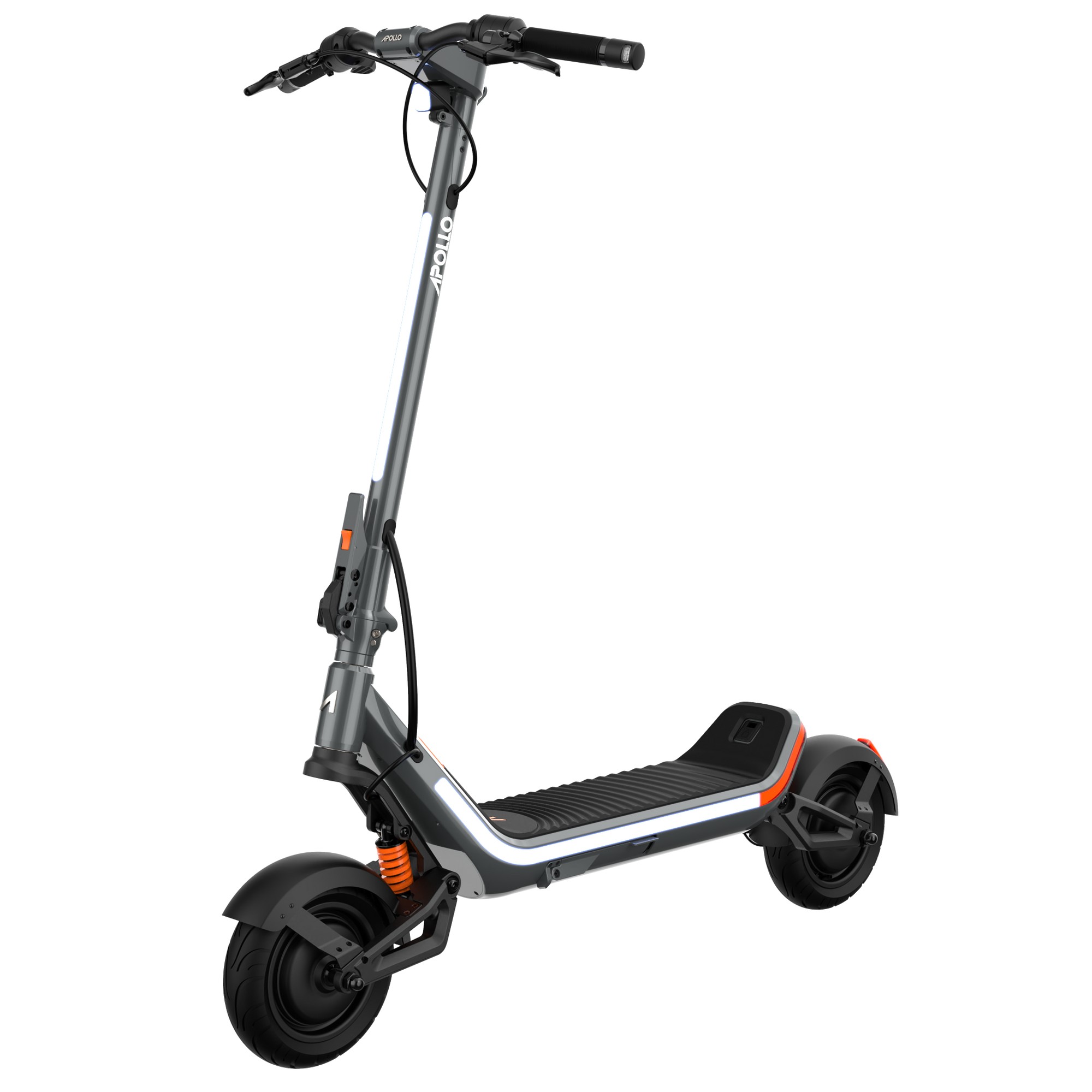 The Apollo City Stellar electric commuter scooter in a Space Grey finish.