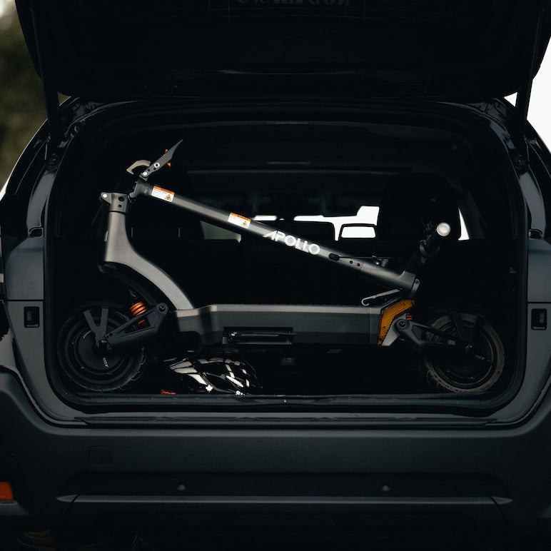 Apollo City in the trunk of a car