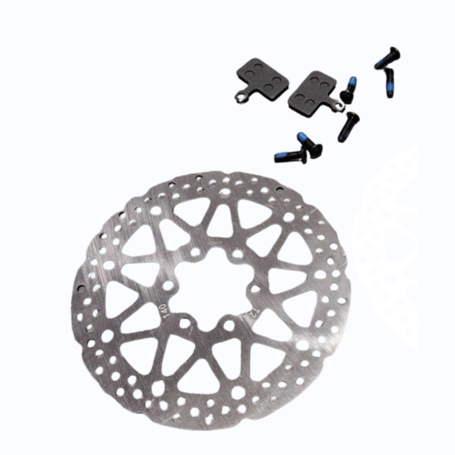 Stainless steel bicycle brake rotor disc with accessories on right side