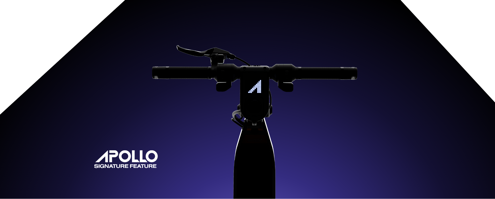 Silhouette of a product with 'Apollo' branding on a dark background