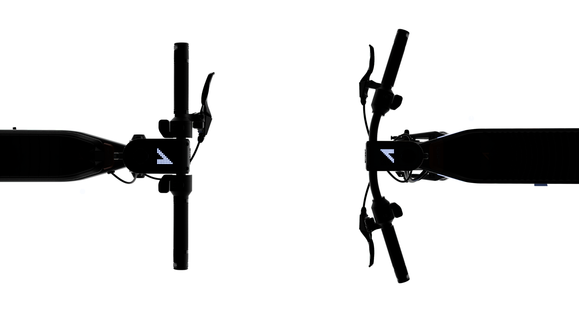 Silhouette of an electric scooter