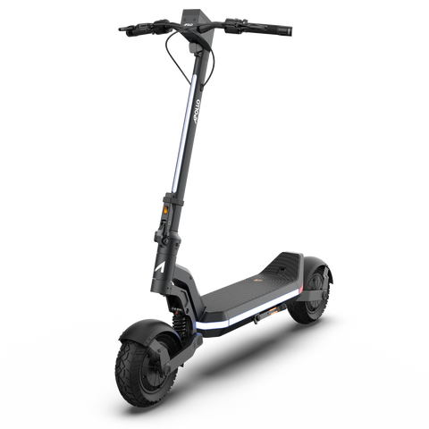 Black electric scooter on a white background