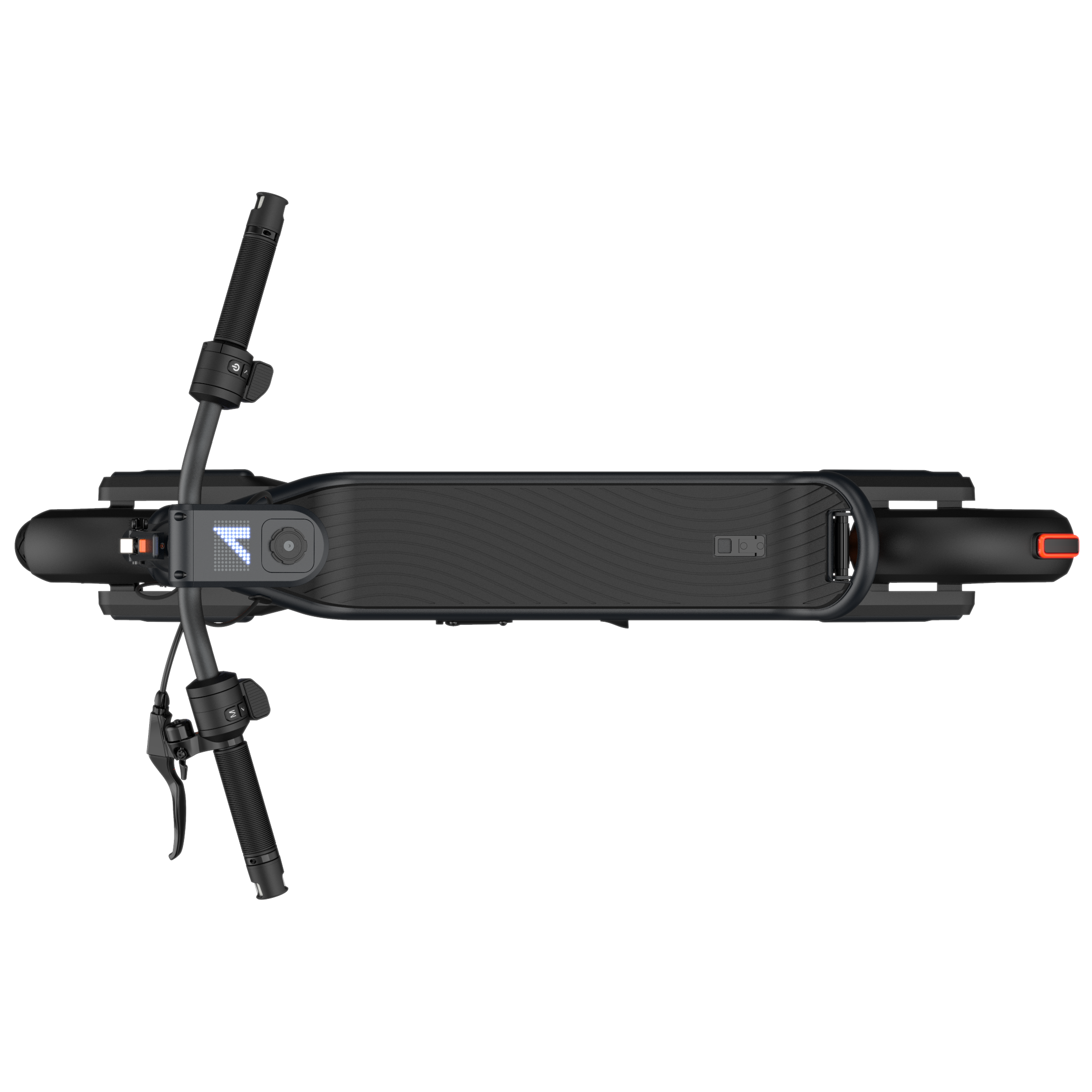 Black electric scooter on a white background