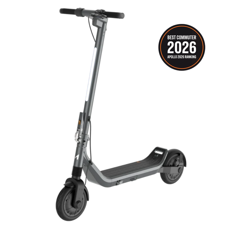 Apollo Go dual-motor commuter electric scooter shown in a dark finish.