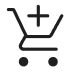 Cart icon with a plus sign inside, typically used for shopping or adding items to a cart.